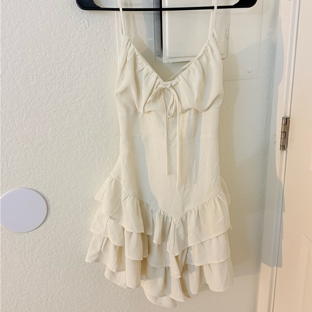 Forever 21 Cream Ruffle Chemise